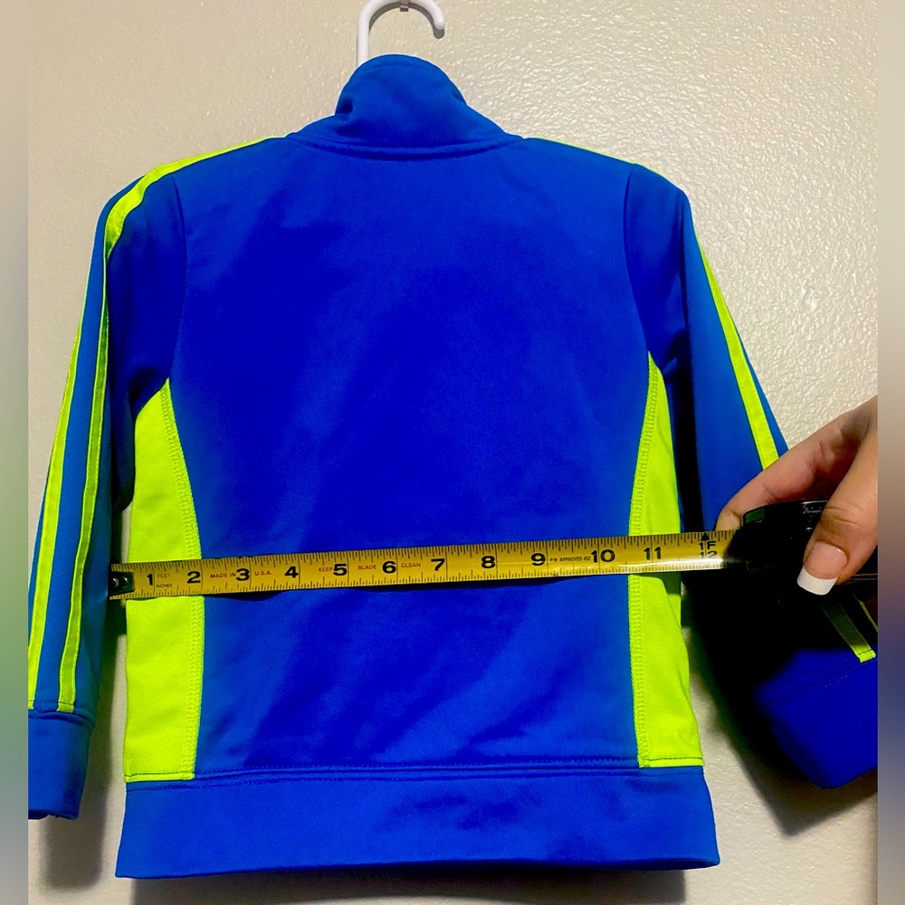 ๐HP*Final Price*Adidas track jacket kids size 2t blue and neon yellow - Picture 7 of 8